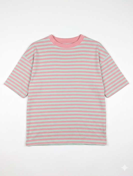 Gestreept shirt Isa - Roze/Mint