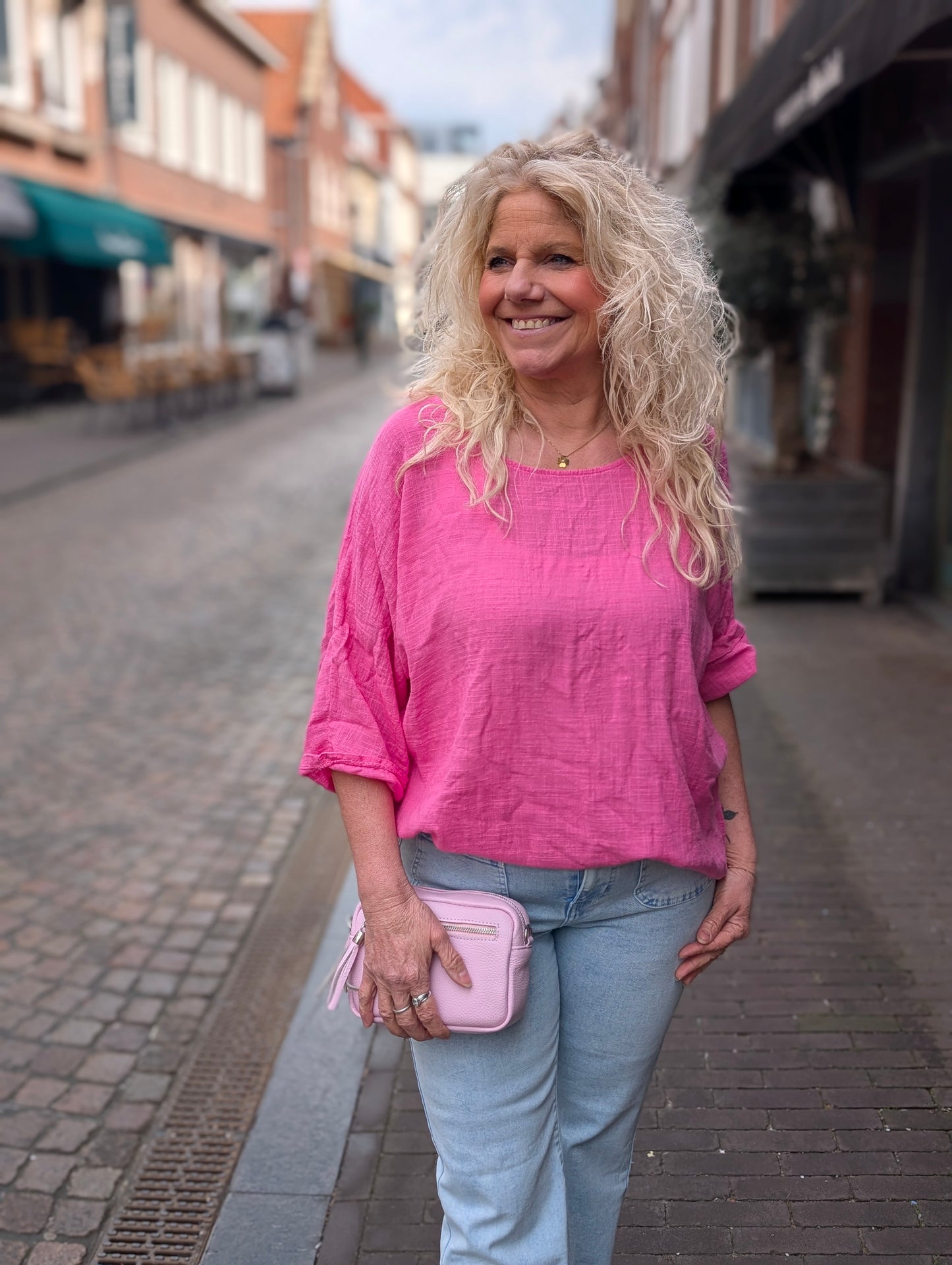 Katoenen shirt Semmy - Roze