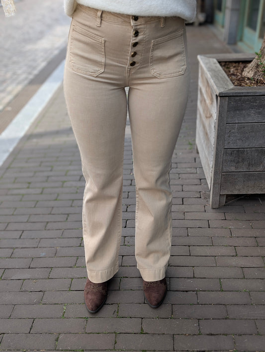 Folyrose broek Nina - Zand