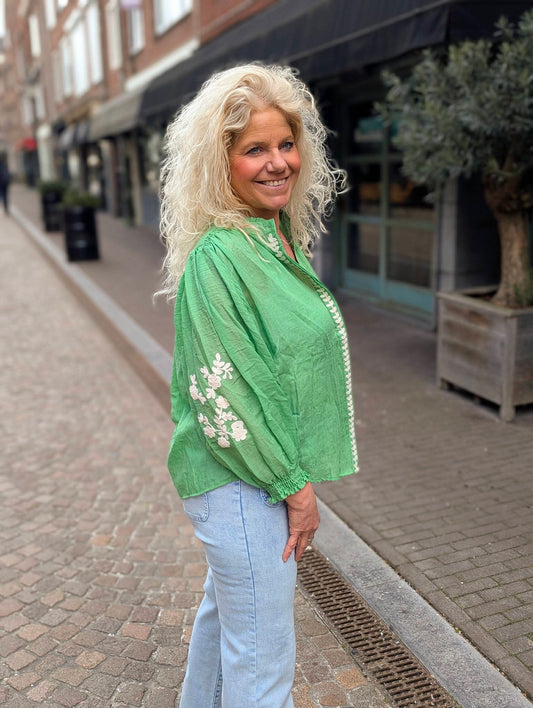 Katoenen blouse Norah - Groen