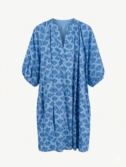 Tuniekjurk met Pofmouwen Azure - Blauw