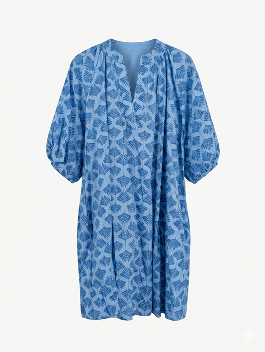 Tuniekjurk met Pofmouwen Azure - Blauw