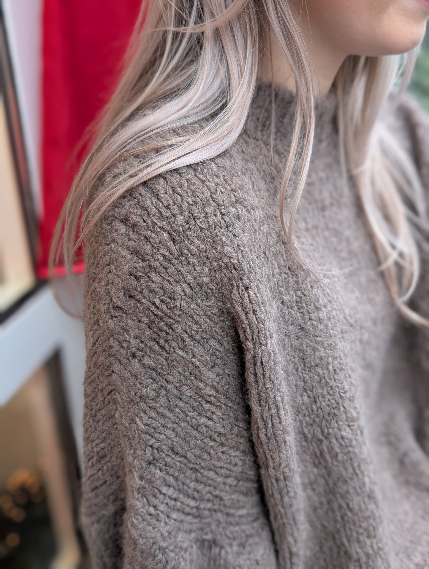 Gebreide trui Jip - Taupe