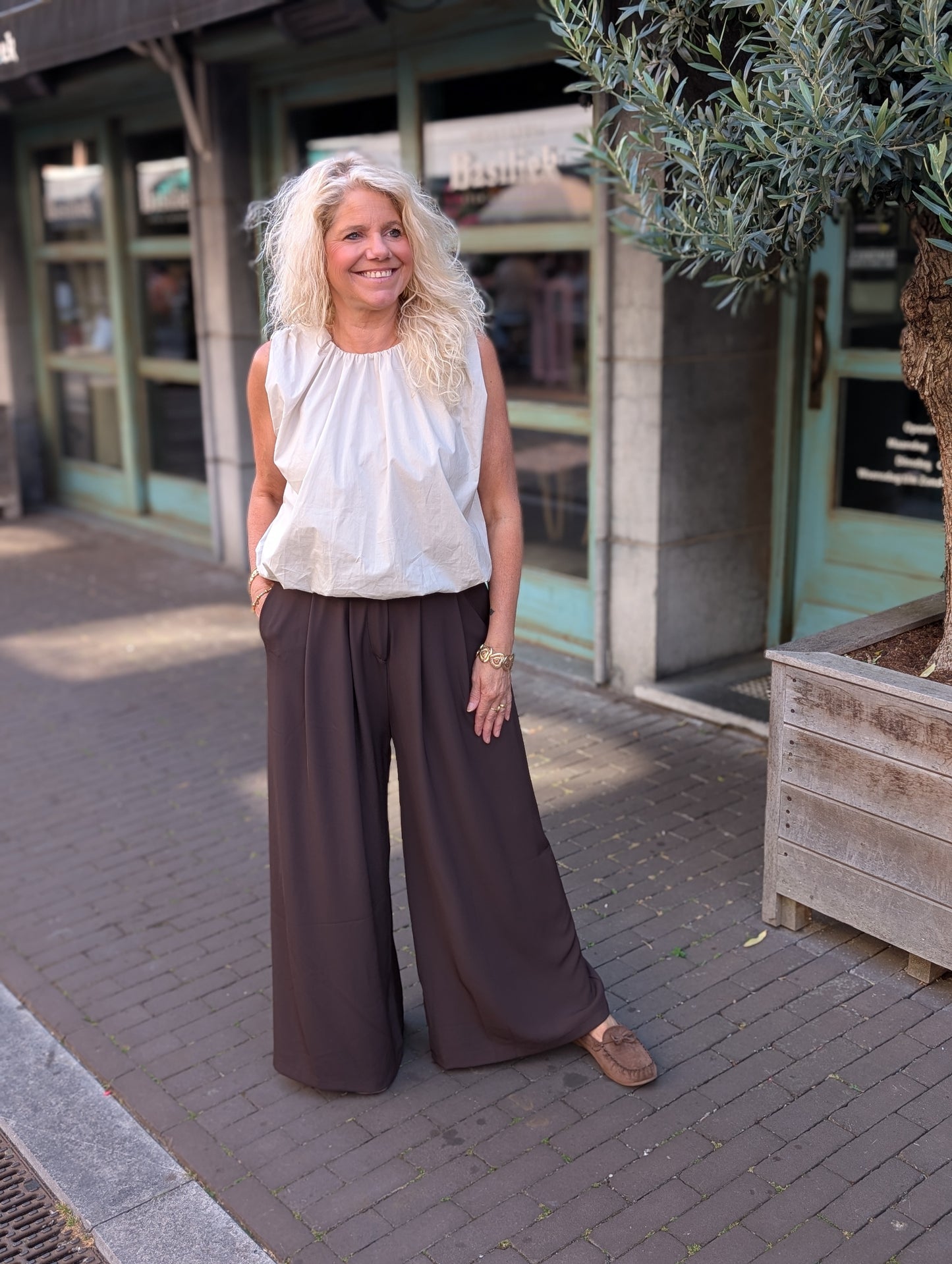 Pallazo broek Yvet - Bruin
