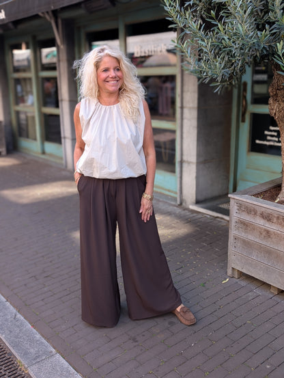 Pallazo broek Yvet - Bruin