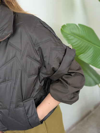 Sophie doorgestikte bodywarmer - Bruin