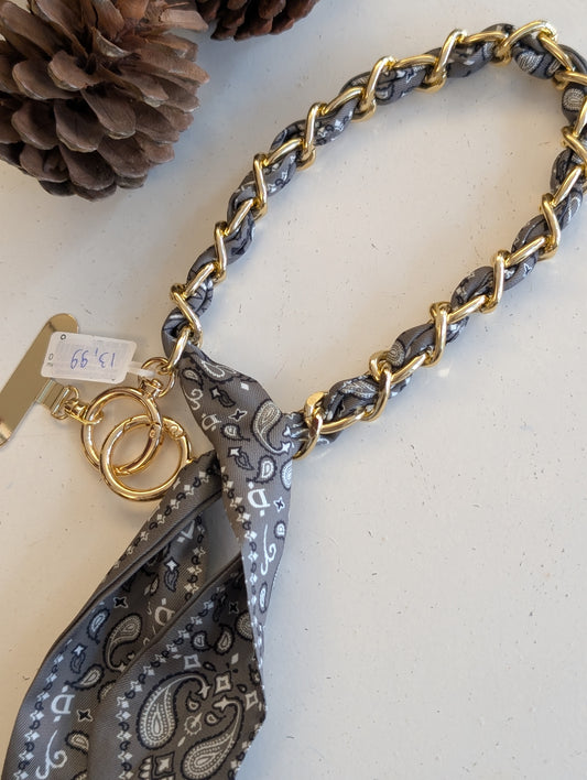 Telefoonkoord met mandala print sjaaltje - Groen