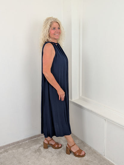 Azzura maxi dress beads - Navy
