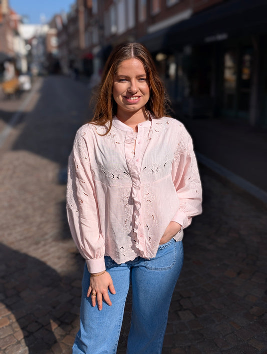 Rose detail blouse - Lichtroze