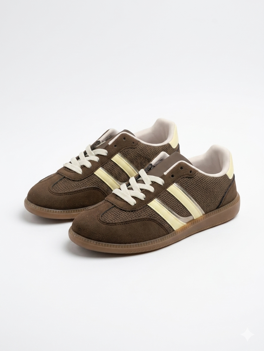 Retro Court Pro sneakers - Coffee/Yellow