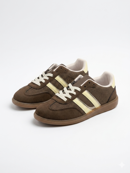 Retro Court Pro sneakers - Coffee/Yellow