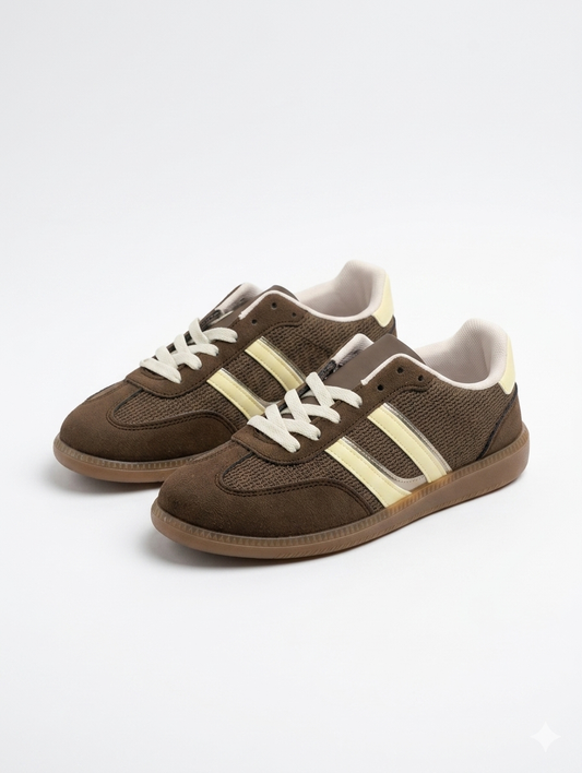Retro Court Pro sneakers - Coffee/Yellow