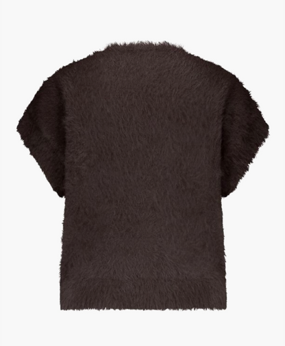 Red Button sleeveless fuzzy - espresso