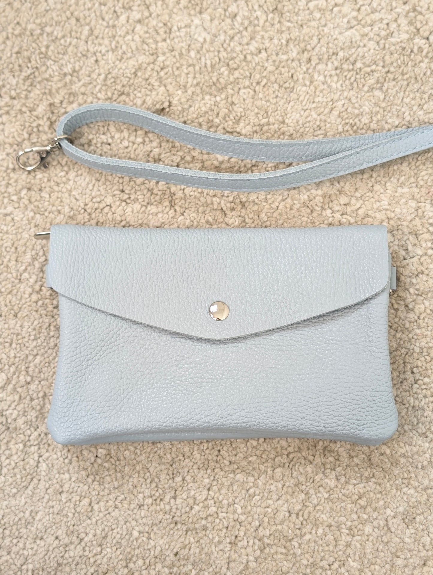 Leren envelop tasje Senna - Lichtblauw