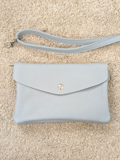 Leren envelop tasje Senna - Lichtblauw