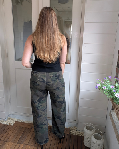 Jewelly camo ballon jeans - Groen
