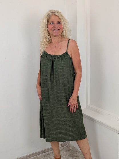 Amalfi crincle dress - Groen