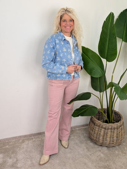 Wide leg pocket jeans - Oud Roze