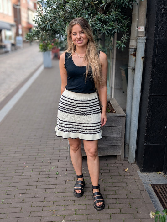 Anna rok - Off white/ zwart