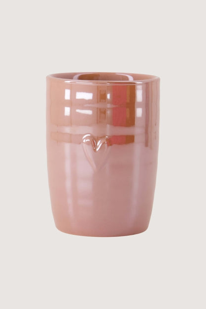 Zusss koffiemok parelmoer hartje - Roze