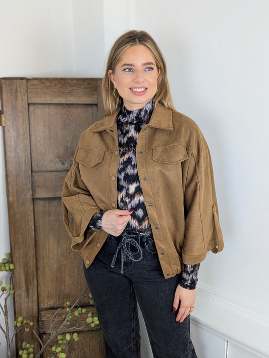 Suede jasje Rachelle - Cognac