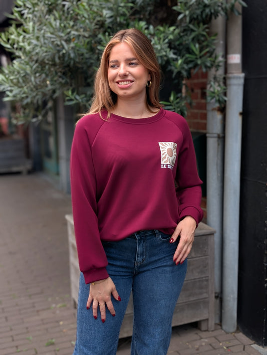 Traicy le soleil sweater - Donker rood