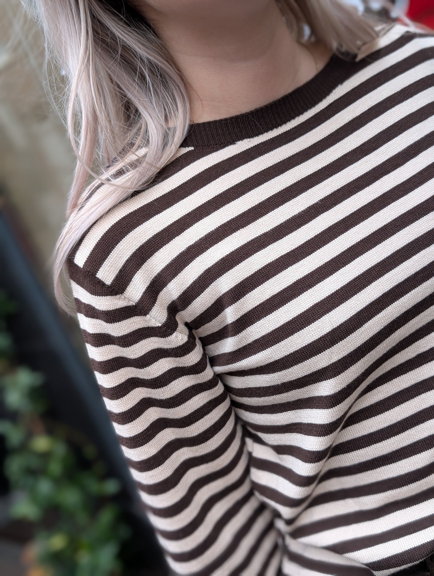 Gestreepte trui Romy - Bruin/Blauw