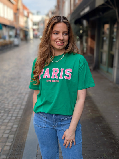 Paris shirt - Groen/Roze