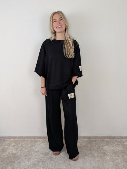 Pascal huispak shirt met broek - Zwart