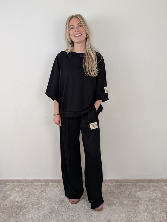 Pascal huispak shirt met broek - Zwart
