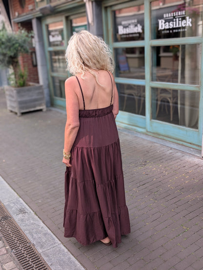 Bailey jurk met broche - Bruin
