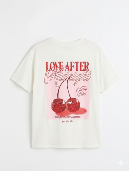 T-shirt Sweet Cherry Vibes – Disco Backprint