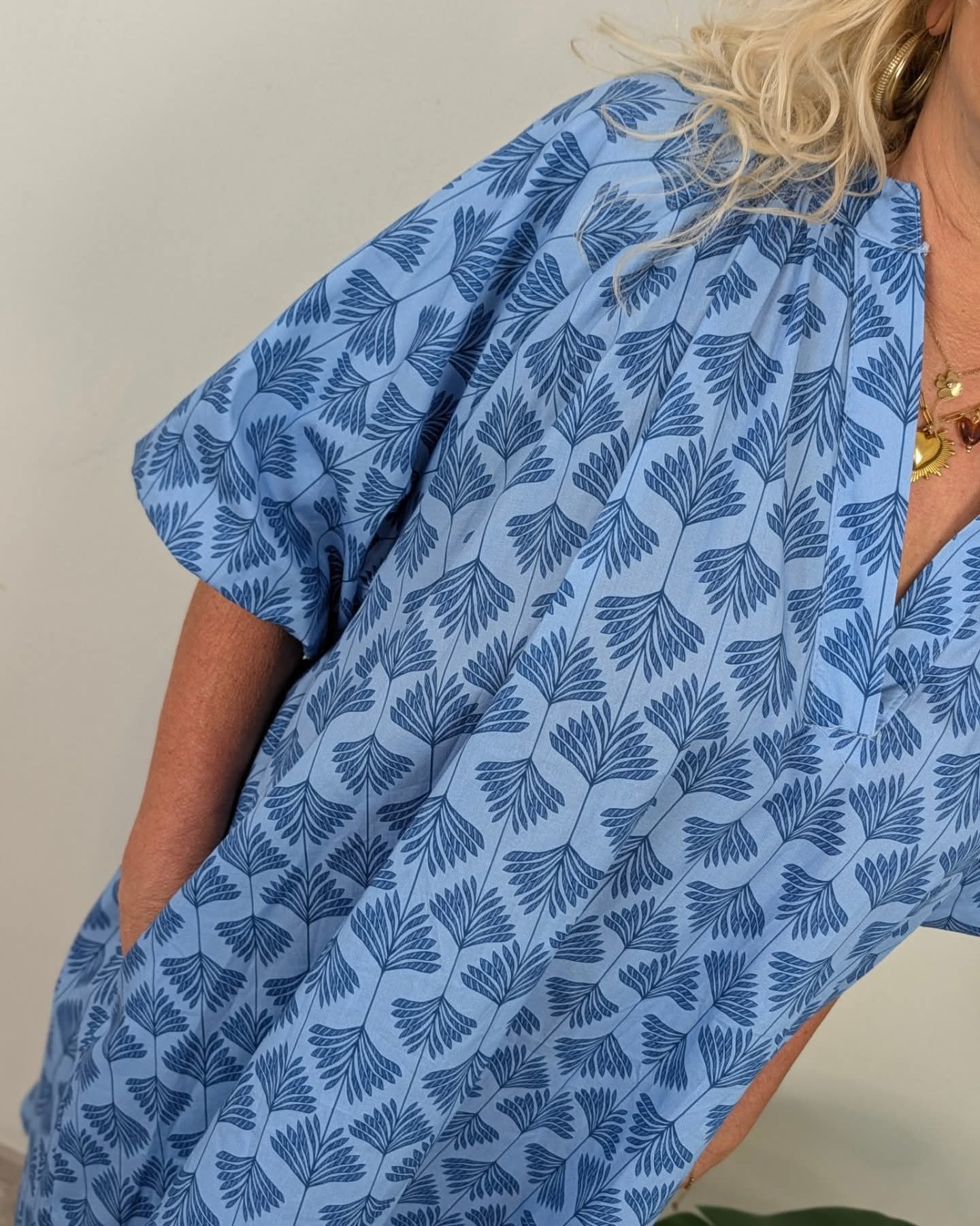 Tuniekjurk met Pofmouwen Azure - Blauw