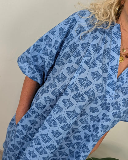 Tuniekjurk met Pofmouwen Azure - Blauw
