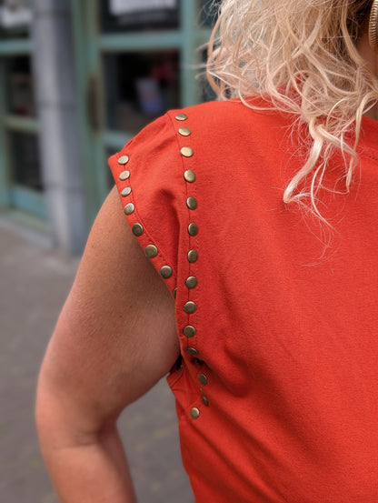 Moon studs top - Brique