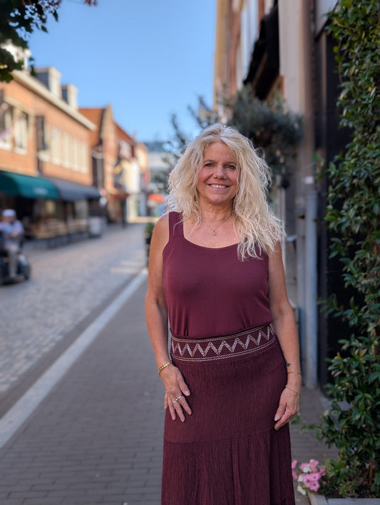 Viscose basis top - Bordeaux rood
