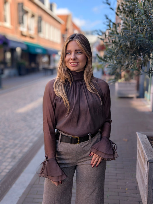 Blouse Rianne - Bruin/Rood
