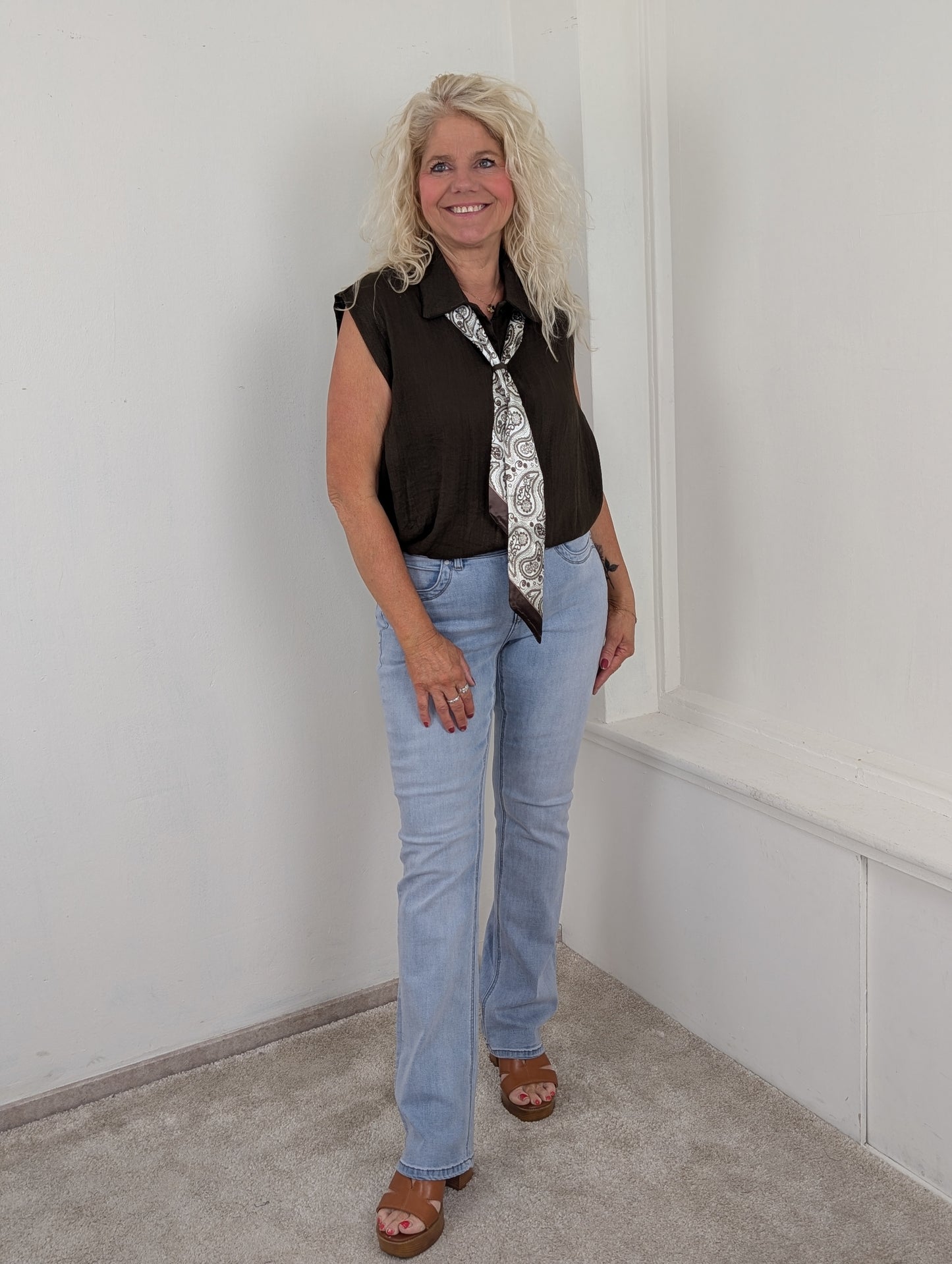 Portofino scarf top - Bruin