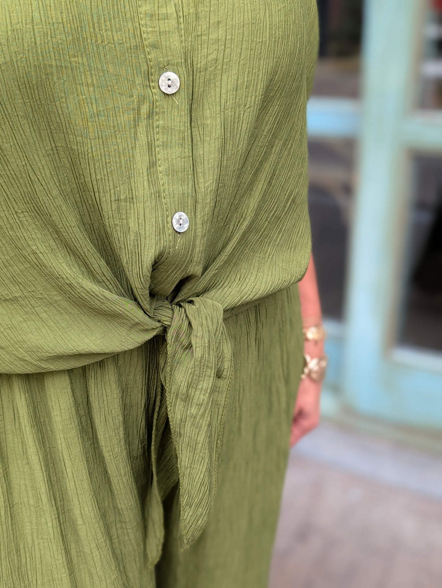 Set Meggy top+broek - Pistache
