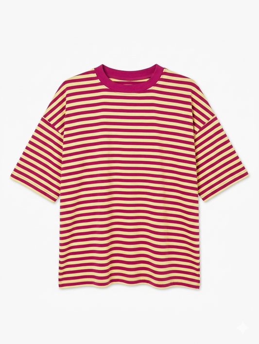 Gestreept shirt Isa - Roze/Geel