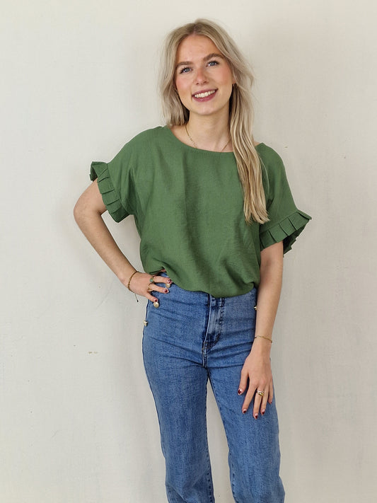 Kims ruffle blouse - Groen