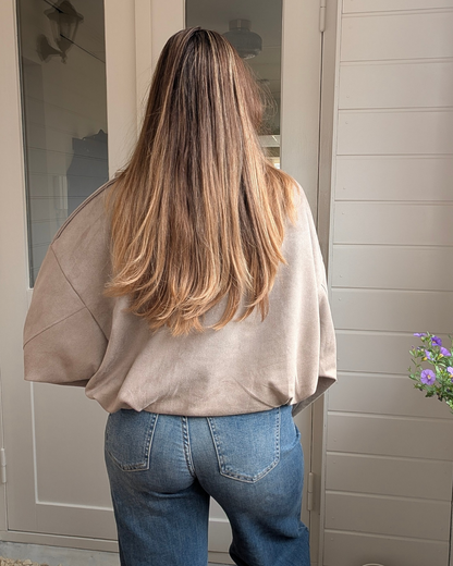 Boxy Suède Jacket - Sand