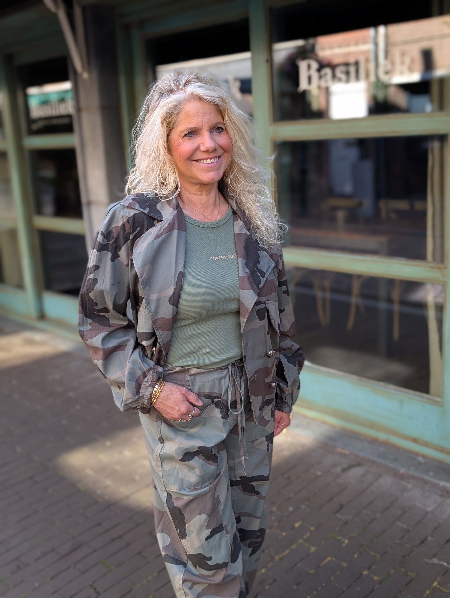 Army jacket met dubbele knoopsluiting - Groen