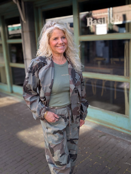 Army jacket met dubbele knoopsluiting - Groen
