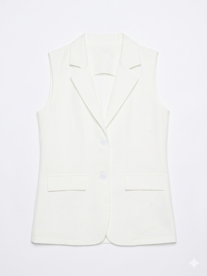 Gestreepte Demi gilet - Wit