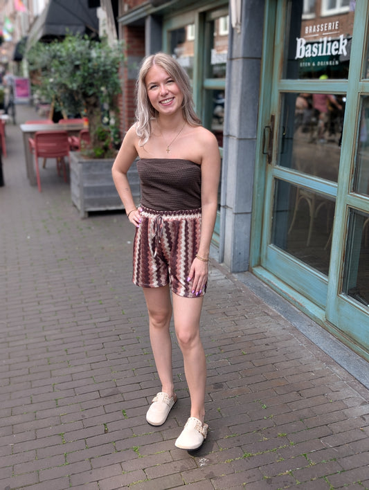 Zigzag short - Bruin mix
