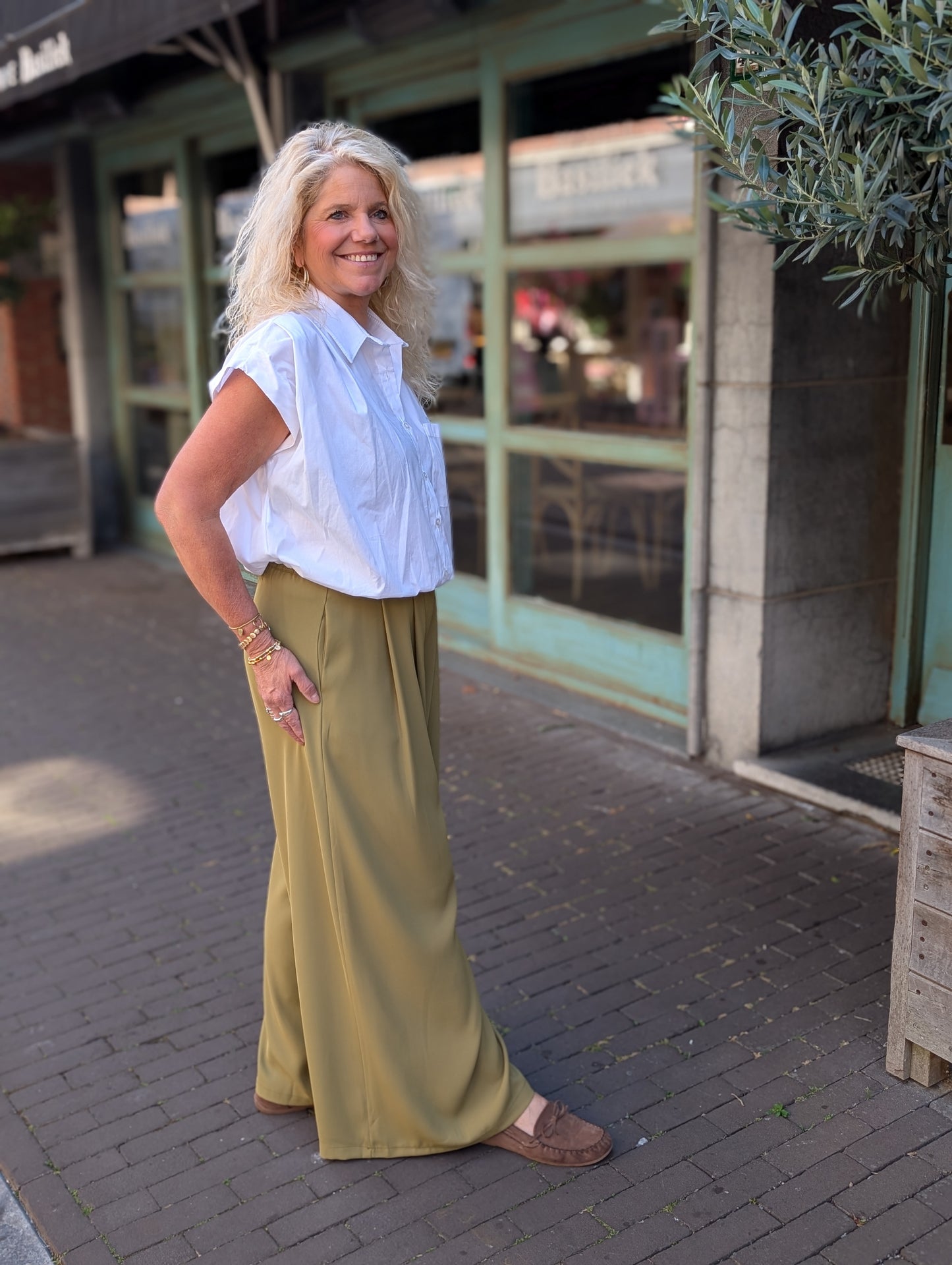 Pallazo broek Yvet - Pistache