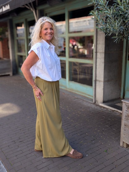 Pallazo broek Yvet - Pistache