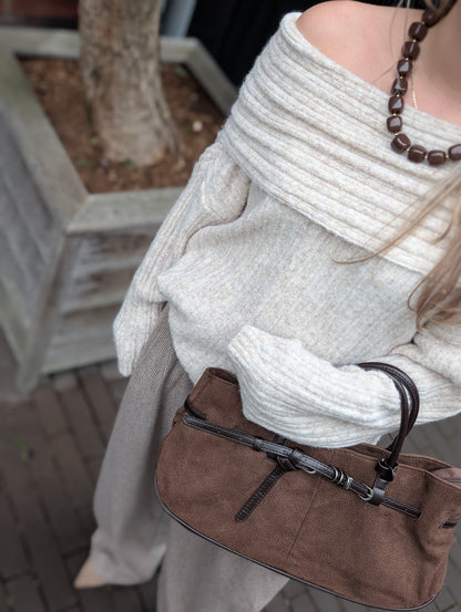 Apany off sholder trui - Creme
