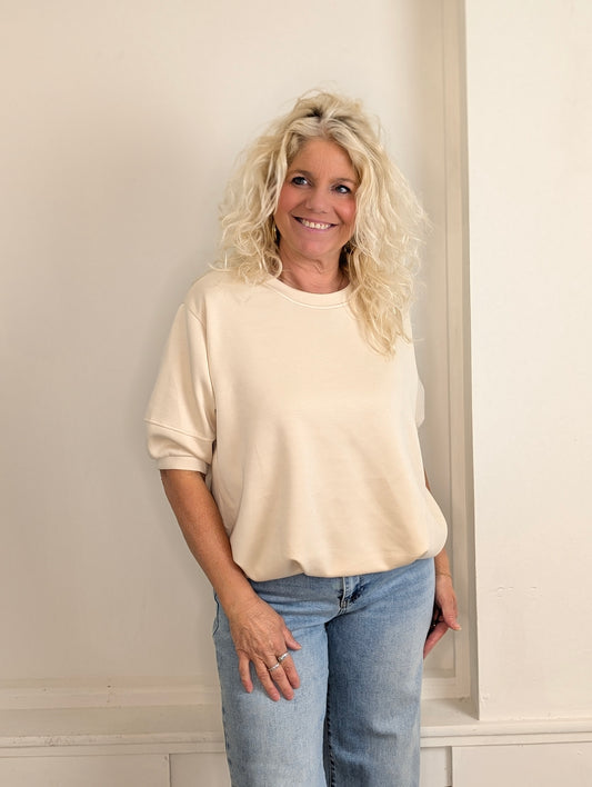 Balloon jersey shirt - Beige
